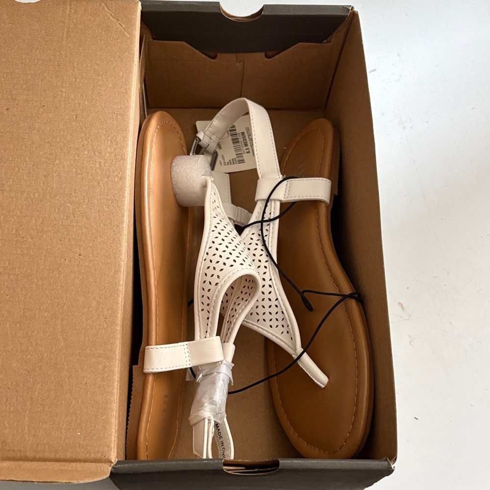 a.n.a White Perforated Sandals